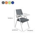 Contemporary Compact Ventilated Back Training Chair/Side Chair With Arms and Metal Frame for Tile Flooring