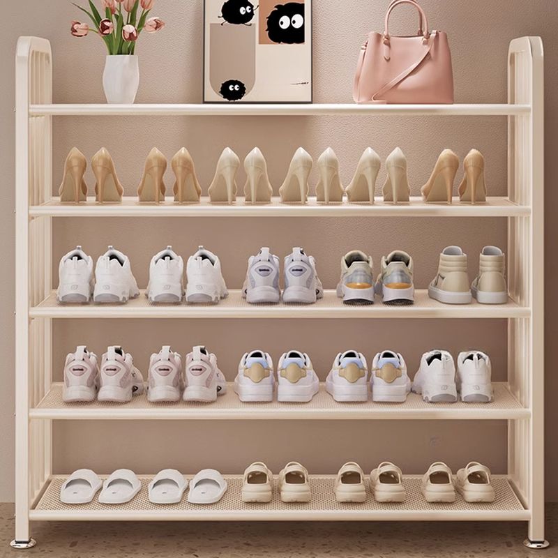 Art Deco/Glam Alloy Rectangle Shoe Rack with 6 Shelves for 11-20 Pairs in Drawing Room