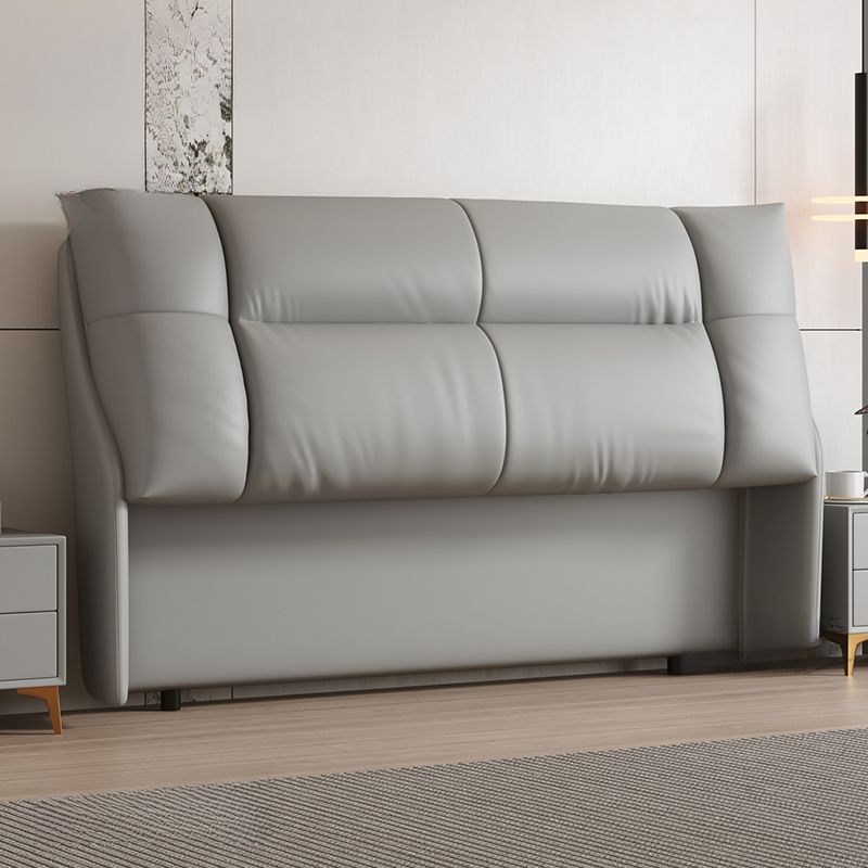 Trendy Panel Headboard in Natural Wood with No Distressing, Rectangle Shape for King/Queen/Full Bed, Cotton Upholstery Fill, Standard Height