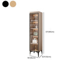 Simple Rectangular Standalone Accent Cabinet with Closet, Laminate Countertop, Glazed Door, and Sand Top