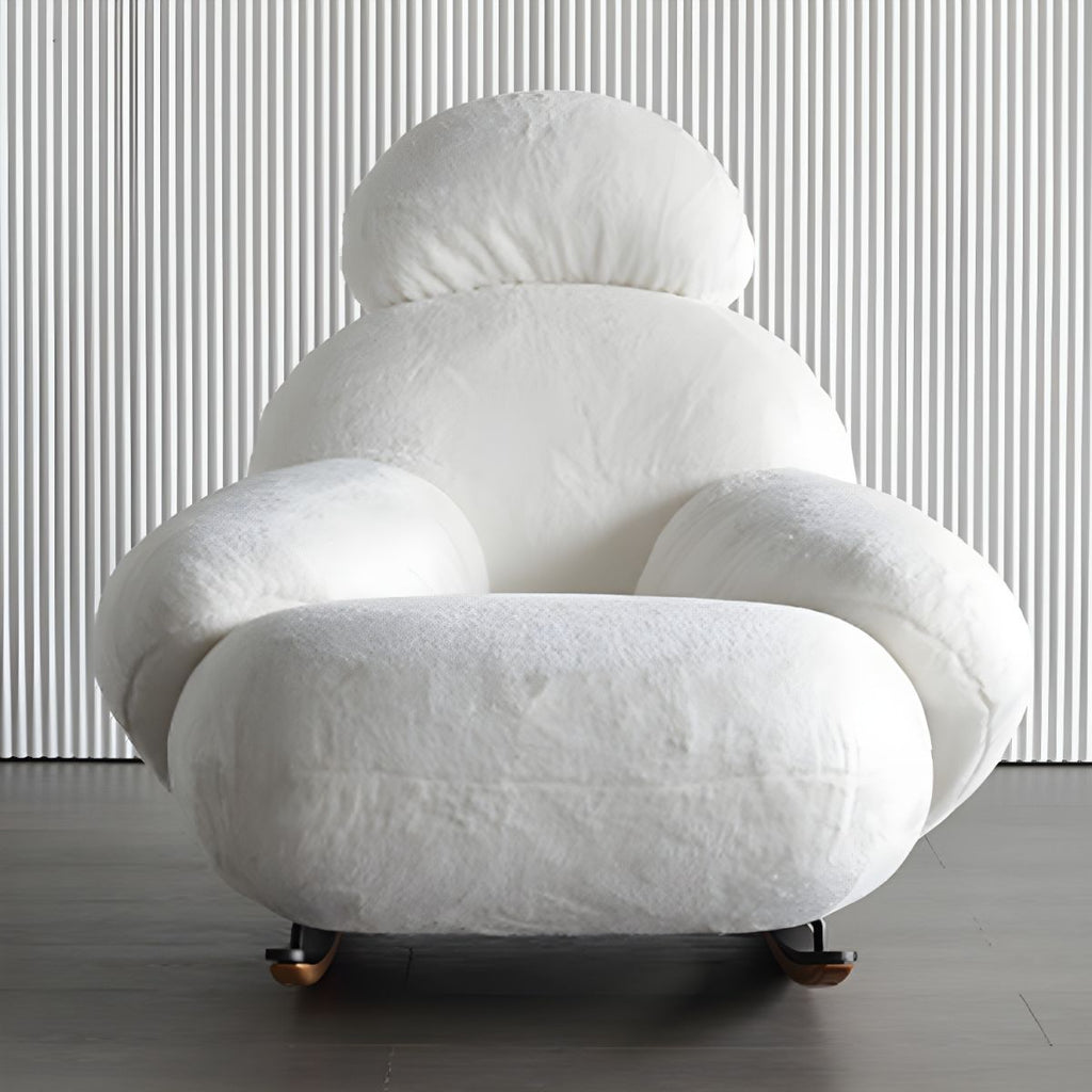 Velvet Upholstered Rocking Chair Modern Style Rocking Accent Chair