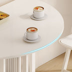 Minimalist Compact Orbicular Folding Banquet Table in Black with Waterproof Manufactured Wood Top