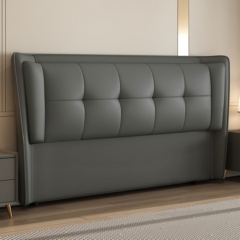 Trendy Panel Headboard with No Distressing, Piled Tufted Rectangle Design for King/Full Bed, Featuring Sponge Upholstery and Standard Height