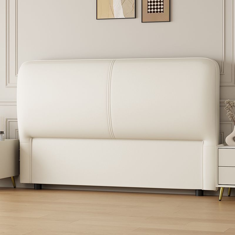 Trendy Panel Headboard in Natural Wood with No Distressing, Rectangle Shape for King/Queen/Full Bed, Sponge Upholstery Fill, Standard Height
