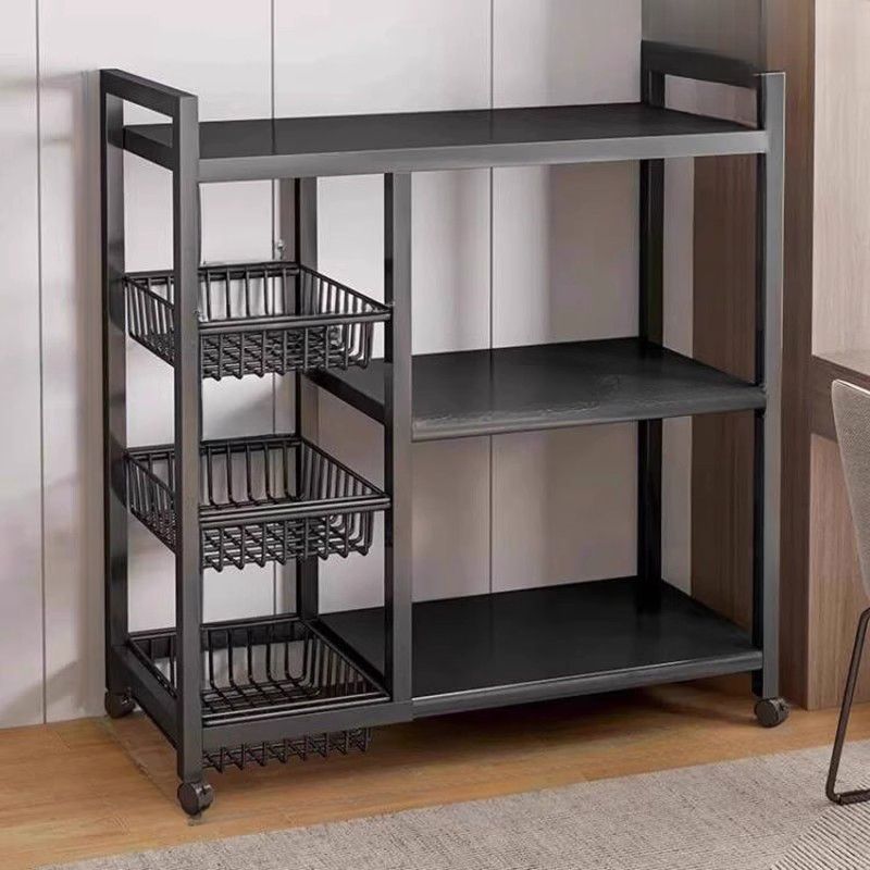 Minimalist Steel Warehouse Storage Rack with Caster Wheels and Shelves, Detached Installation