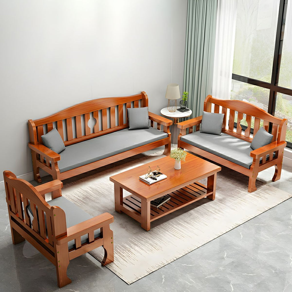 Gray Cotton and Linen Modern Sofa with Foam Seat and Pillow Included
