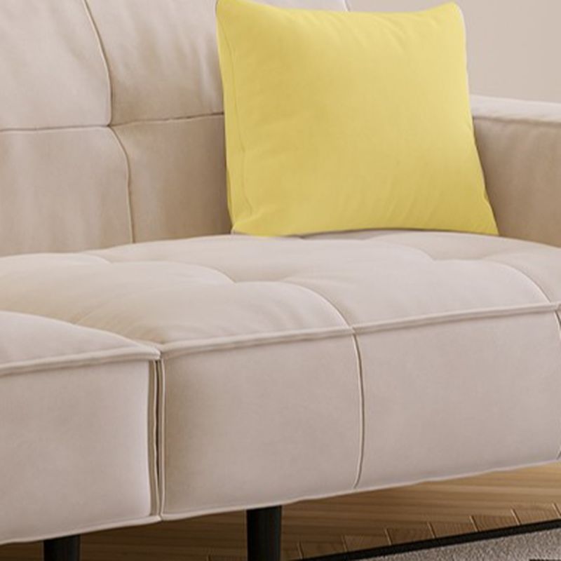 Drawing Room Standard Sofa with Flannel Upholstery in Gray/Rose/Cerulean and Armrest