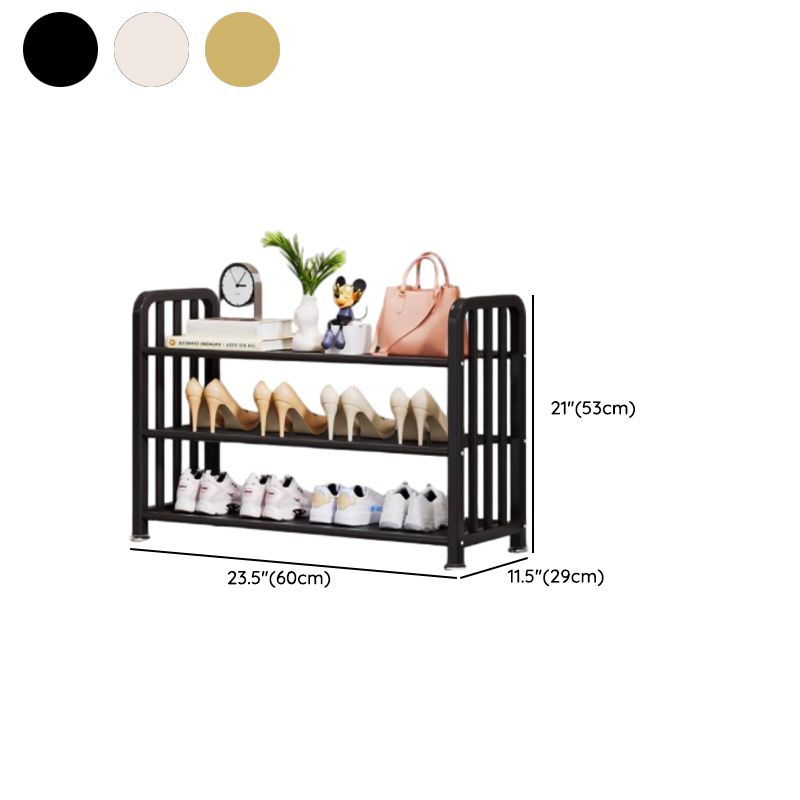 Art Deco/Glam Alloy Rectangle Shoe Rack with 6 Shelves for 11-20 Pairs in Drawing Room