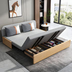 Cotton Blend Contemporary Convertible Bed Sofa Couch with Pillows