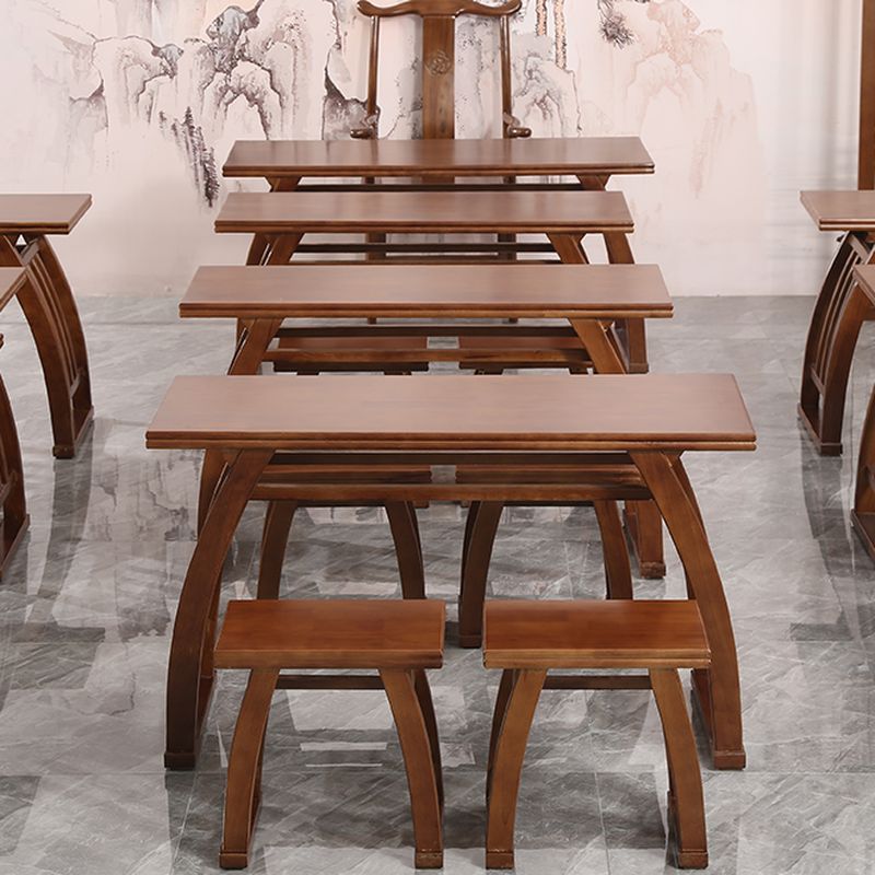 Casual Easy Assembly Writing Desk with Stain Resistant Double Pedestal Base in Sepia Natural Wood