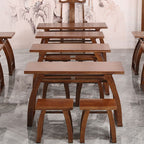 Casual Easy Assembly Writing Desk with Stain Resistant Double Pedestal Base in Sepia Natural Wood