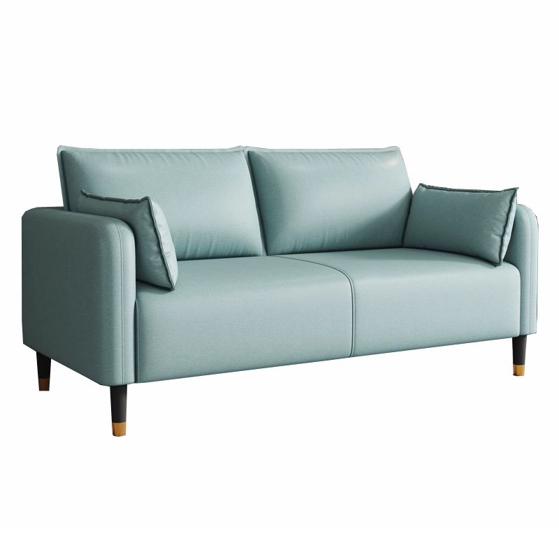 Modern Faux Leather Loveseat with Pillow Back and Foam Seat Fill