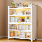 Chalk Organizer Shelf with 5/4 Shelves in Steel, Vertical, Lucite Door, Closed Back