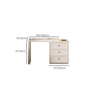 Chalk Modish Large/Standard Makeup Vanity with Laminate Table Top and 6/3 Drawers