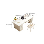 Chalk Contemporary Timber Desk with No Additional Features, Stain Resistant, Drawers, and 1 Shelf