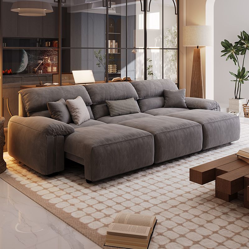 Water Resistant Midnight Black/Ivory/Ecru Solid Color Standard Sofa with 4 Pillows for Seats 2 in a Modern Simple Style