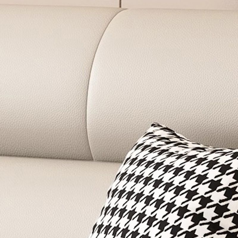 Modish Solid Color Water Resistant Standard Sofa in Off-White, Seats 3/5 Person/4-seater with 3 Pillows