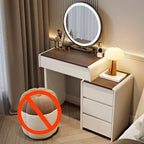 Modish Wood Standard/Small Vanity Set with 5 Drawers and Light Up Mirror