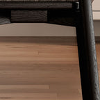 Art Deco Dinette Side Chair with Ventilated Back, Cushion Upholstery, and Natural Wood Legs
