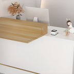 Rectangular Reception Desk with Locking Drawer, Keyboard Tray, and Manufactured Wood Top