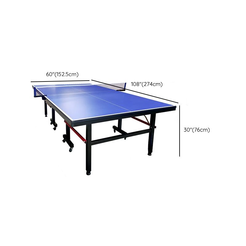 Indoor Dark Blue Synthetic Laminate Ping Pong Table with Included Table Tennis Paddle