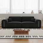 Drawing Room Standard Sofa in Black/Light Gray/Light Brown with Armrest