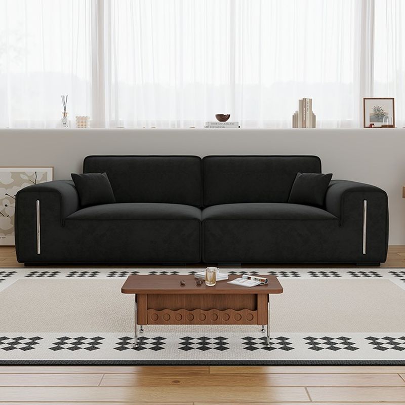Drawing Room Standard Sofa in Black/Light Gray/Light Brown with Armrest