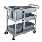 Synthetic Material Detached Accessory Cart with 3 Tiers, 4 Casters & Handle Culinary Space