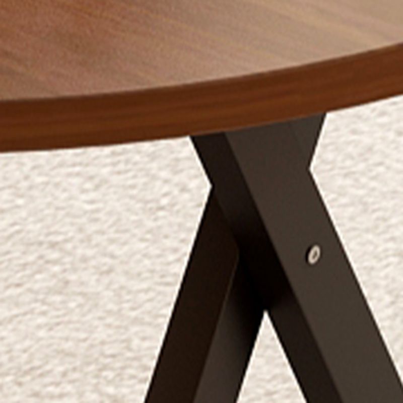 Scratch-proof Veneer Dining Table with Crossed Legs, Foldable Design, and Seating for 2 to 4