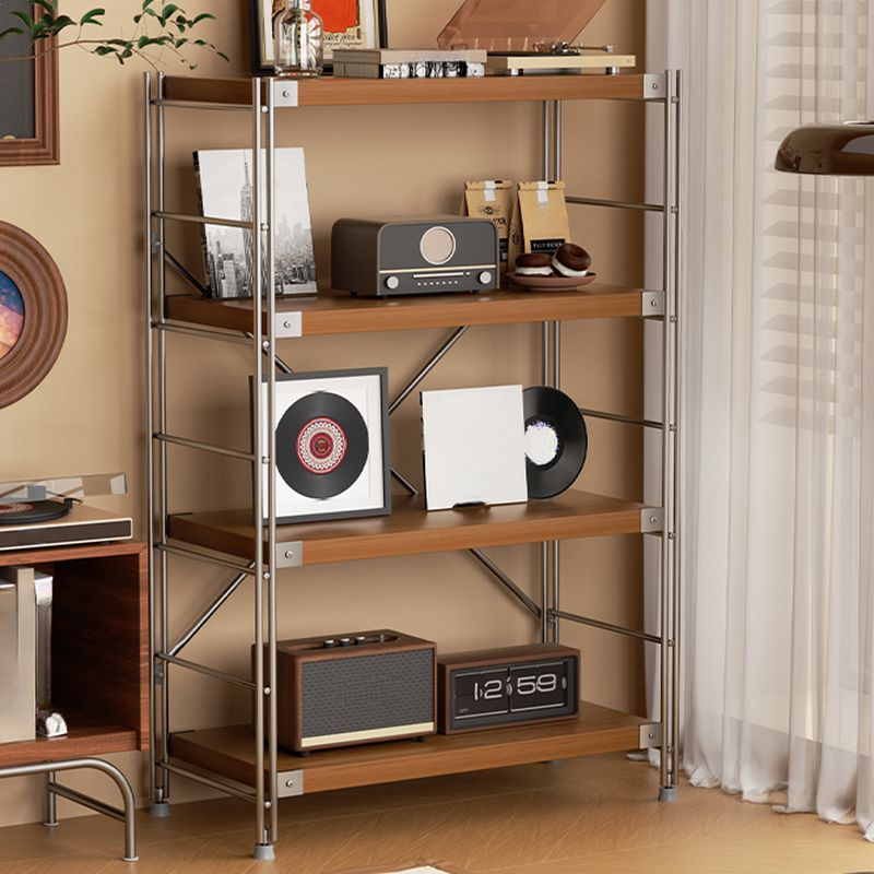 Tan Minimalist Decorative Shelf with Shelves in Steel, Detached Installation