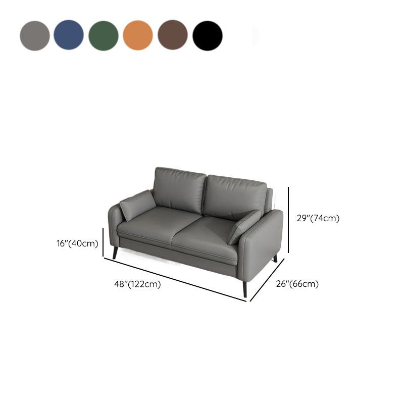 Tear Resistant Loveseat in Gray/Navy Blue/Amber Color with Arm