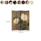 Minimalist Opaque Fold-up Screen Divider with Natural Wood Frame, 4 Panels, Double Sided Print, and Independent Design