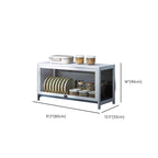 Beige Bambusa Floor Display Stand with Multiple Cabinets (4/3/2), Shelves (4/3/2), and Doors (4/3/2)