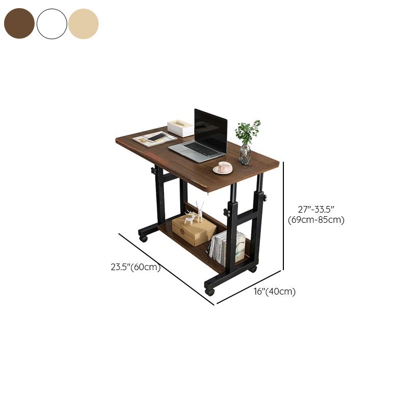 Trendy Manufactured Wood Laptop Cart with Adaptable Height and Casters, Stand Vertical Installation