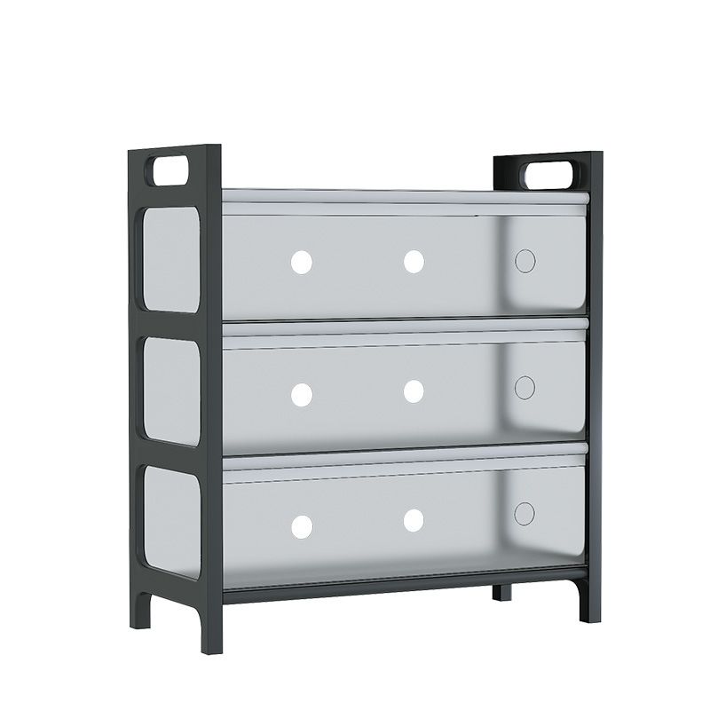 Art Deco Vinyl Rectangle Shoe Rack with 4 Shelves for 11-20 Pairs in Drawing Room