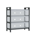 Art Deco Vinyl Rectangle Shoe Rack with 4 Shelves for 11-20 Pairs in Drawing Room