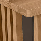 Casual Writing Desk with Easy Assembly, Odor Resistant Sleigh Base, Natural Wood Top, Unattached