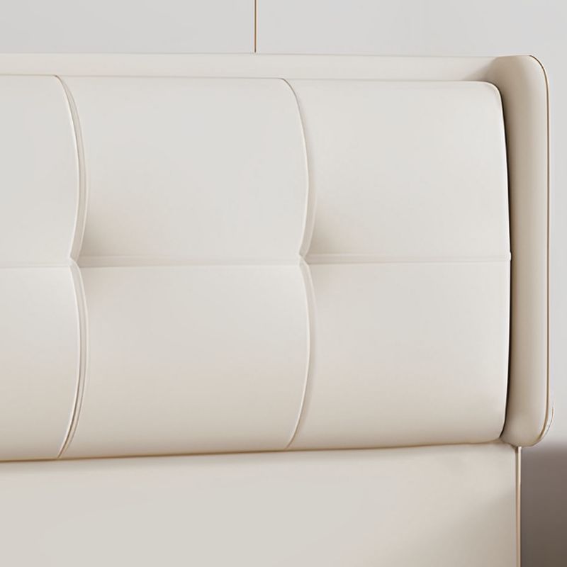 Trendy Wingback Headboard with No Distressing, Piled Tufted Rectangle for Queen/King Bed, Sponge Upholstery Fill, Standard Height