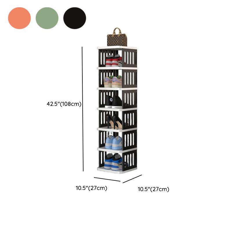 Art Deco Polymerized Material Square Shoe Rack with 2/3/4 Shelves, 1-10 Pairs Capacity for Drawing Room