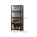 Charcoal Simplistic Bambusa Flooring Curio Cabinet with Sealed Cabinet, 2 Shelves/3 Shelves/4 Shelves, 2 Doors/3 Doors/4 Doors