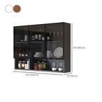 Modern Display Stand Wall Mounted Faux Wood Storage Cabinet for Dining Room