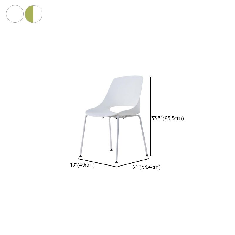 Casual Non-foldable Carbon Steel Side Chair, 1 Piece for Hard Floor with Glide