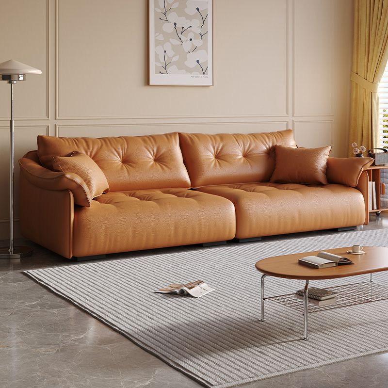 Drawing Room Standard Sofa in Midnight Black/Amber Color/Off-White with Armrest