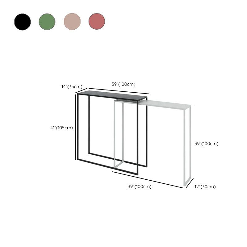 Alloy Sled Base Pub Table in Ink/Peony/Lime Green with Pull Out Feature