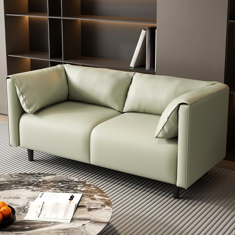 Drawing Room Loveseat with Light Gray/Olive Green/Amber Color Upholstery and Armrest