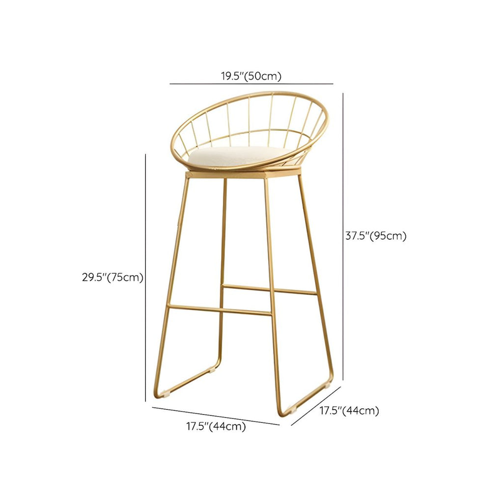 Glam 2-Person Bar Set with Upholstered Gold Chairs, Backrest, and Footrest