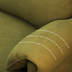 Trendy Solid Color Stain Resistant Loveseat in Black/Beige with Arm for 2 People and 2 Pillows