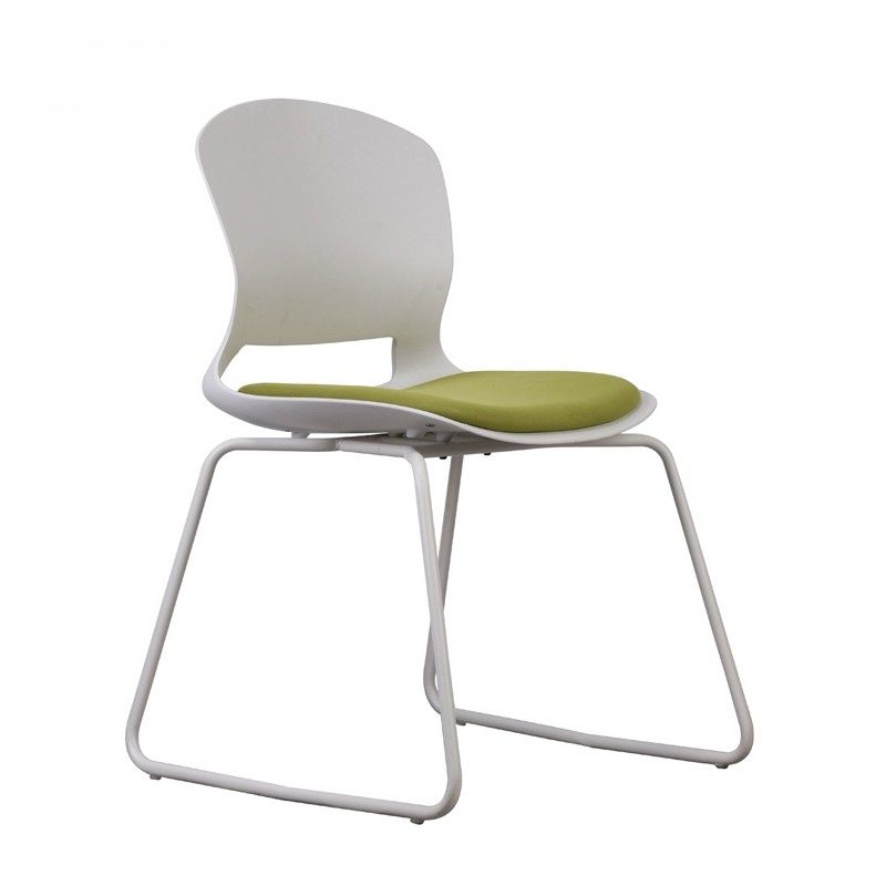Casual Solid Color Side Chair in Dark Blue, Non-foldable Metal Frame, 1 Piece, Compatible with Tile Flooring