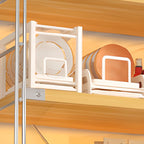 Unfinished Contemporary Standard Baker's Rack with Butcher Rack, Steel Frame, and Manufactured Wood Shelves