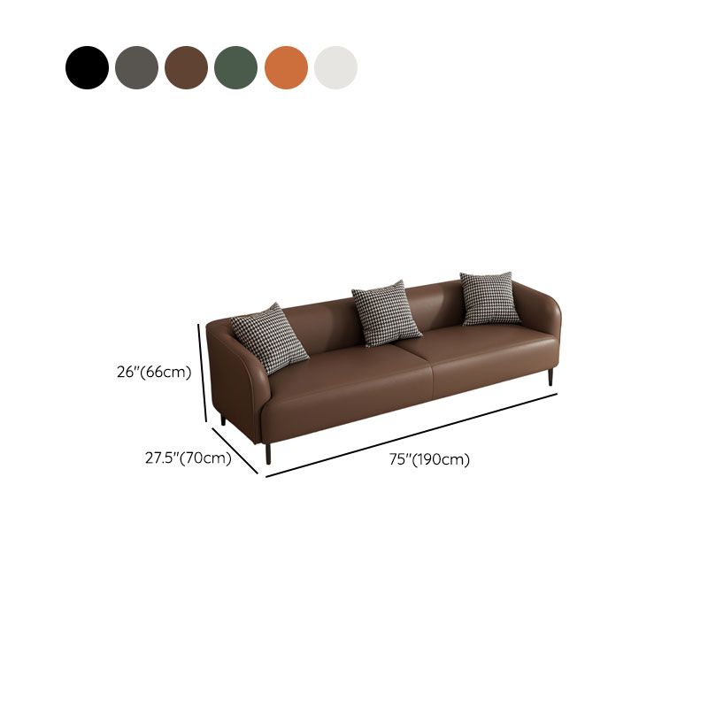 Drawing Room Standard Sofa in Pu Leather with Dark Gray/Sage/Amber Color and Armrest